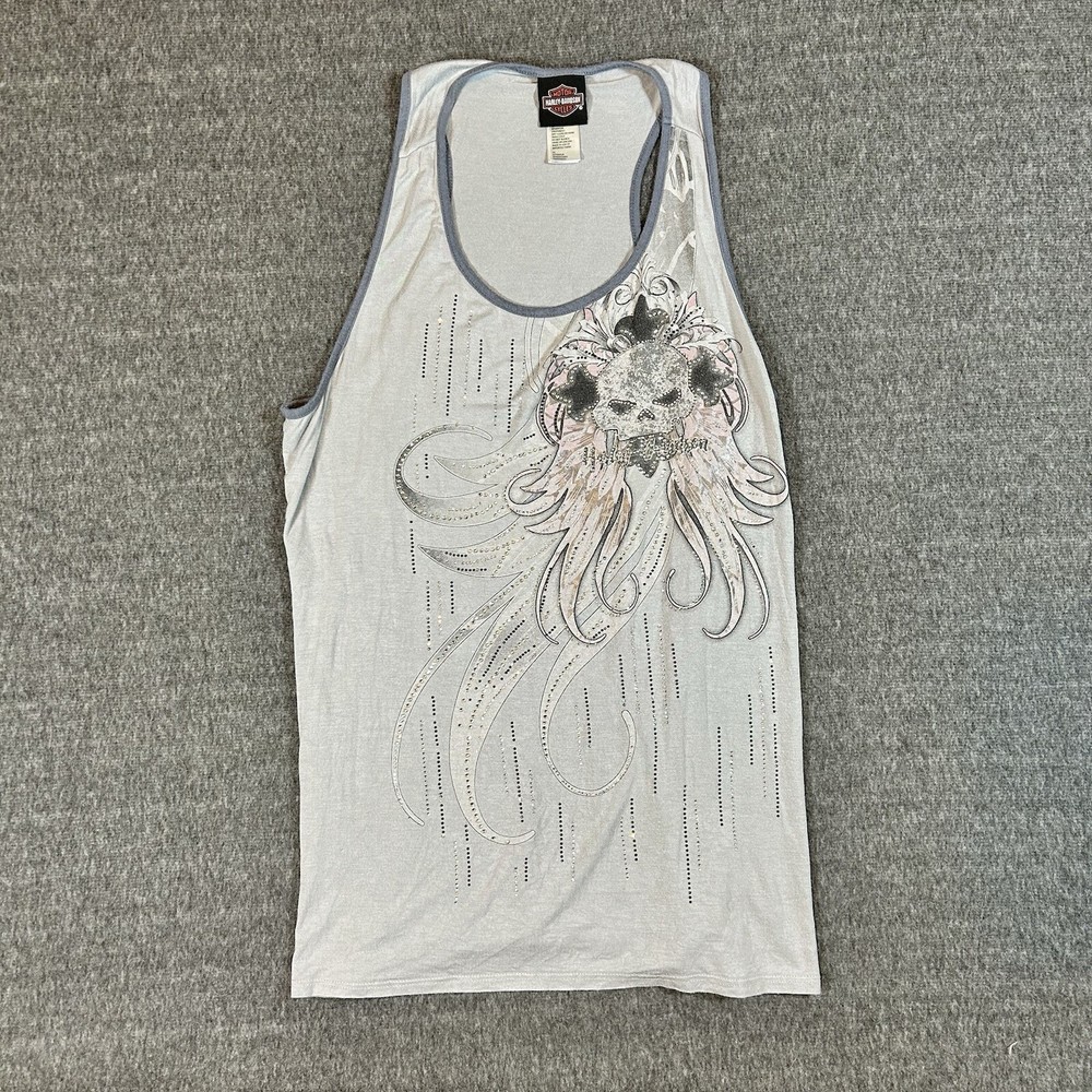 Vintage Harley Davidson Womens XL Y2K Spandex Racerback Tanktop Made in USA