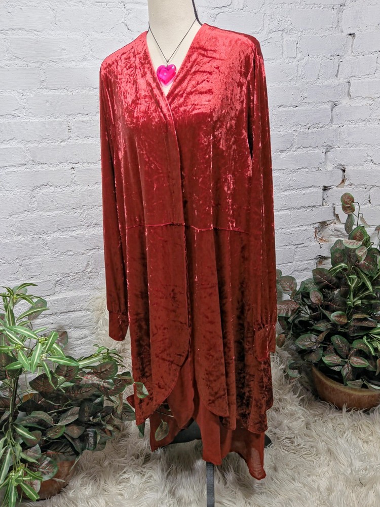 Torrid Romantic Crushed Velvet Chiffon Open Front Boho Kimono 4X