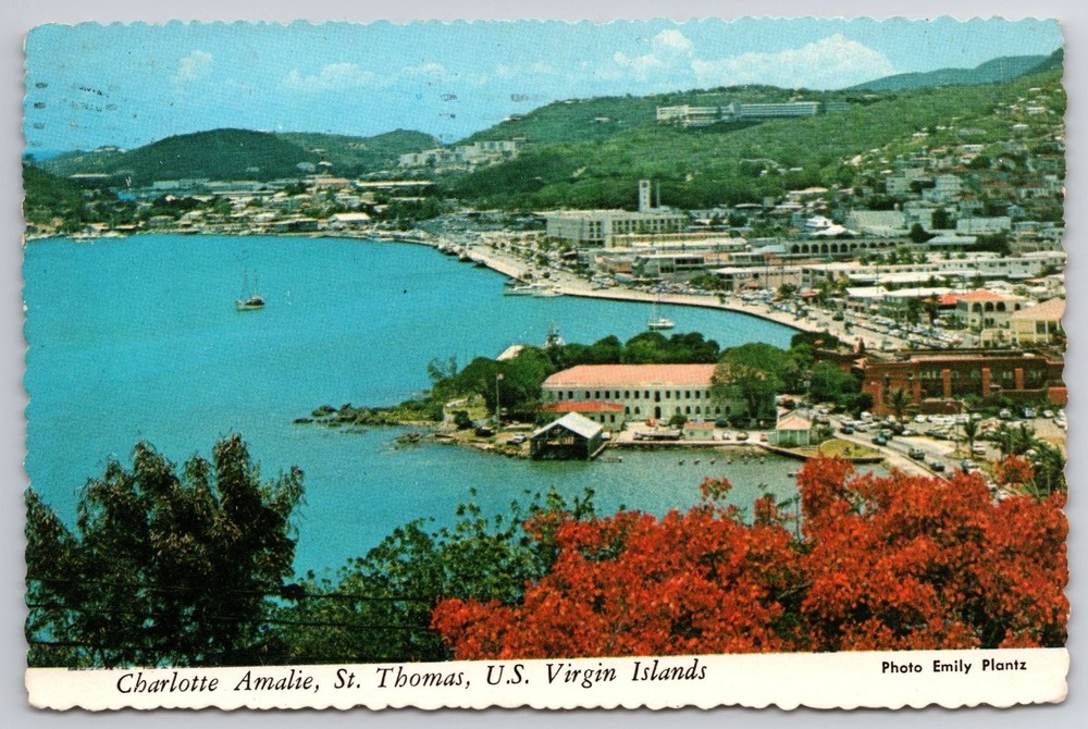 Charlotte Amalie St. Thomas US Virgin Islands Harbor View Postcard 1970s