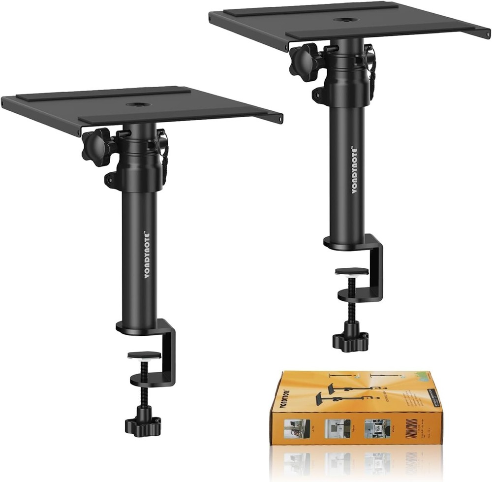 Desktop Clamp 2 Set Speaker Stand Short Studio Monitor Height Adjustable Musical