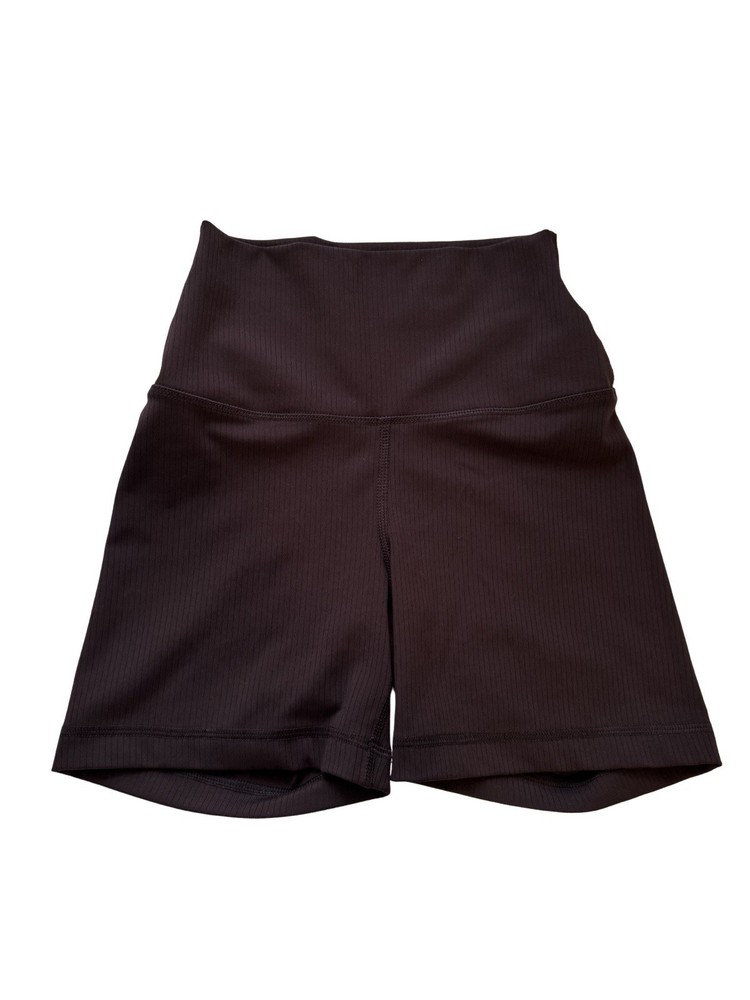 90 Degree by Reflex Felix Lux Rib Biker Shorts Black Ribbed Knit 5