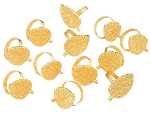 Napkin Rings 12 Pieces Set Gold Napkin Holder for Wedding Dinner Dining Tables