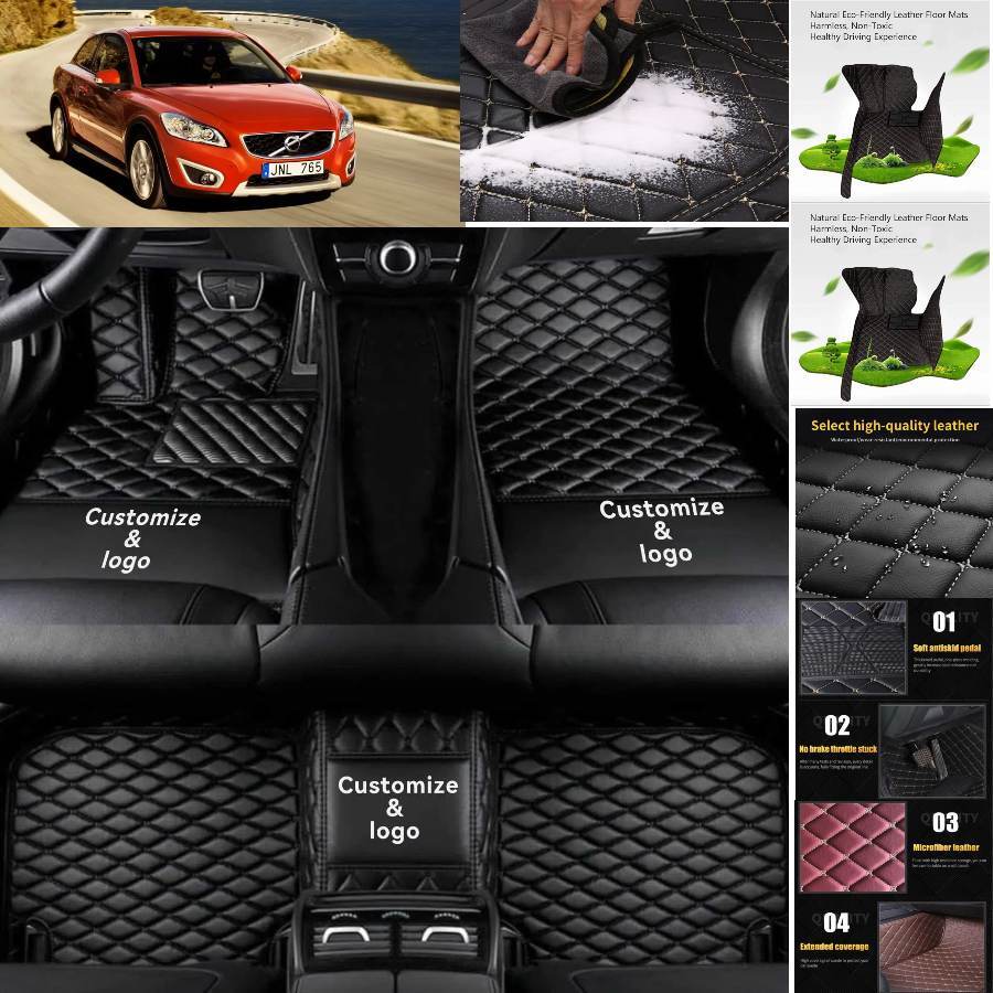 Volvo C30 Custom Fit Waterproof Leather Car Floor Mats Liner Pad  