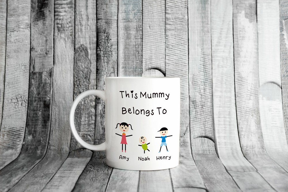 This Mummy Belongs To... Mug  Family Portrait Gift  Mother's Day  Personalised &