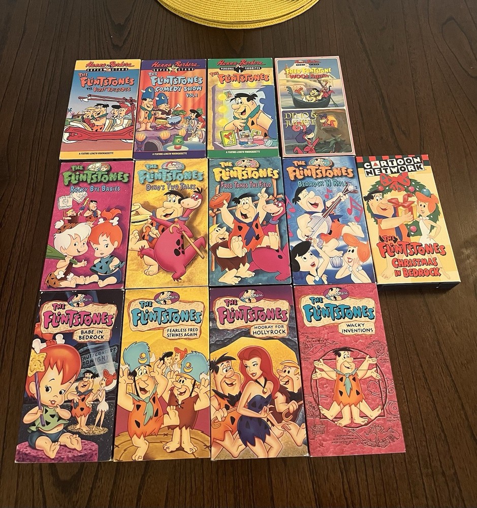 The Flintstones VHS Lot (1989, 1991, 1994, 1996) - Bundle Of 13 VHS - Rare