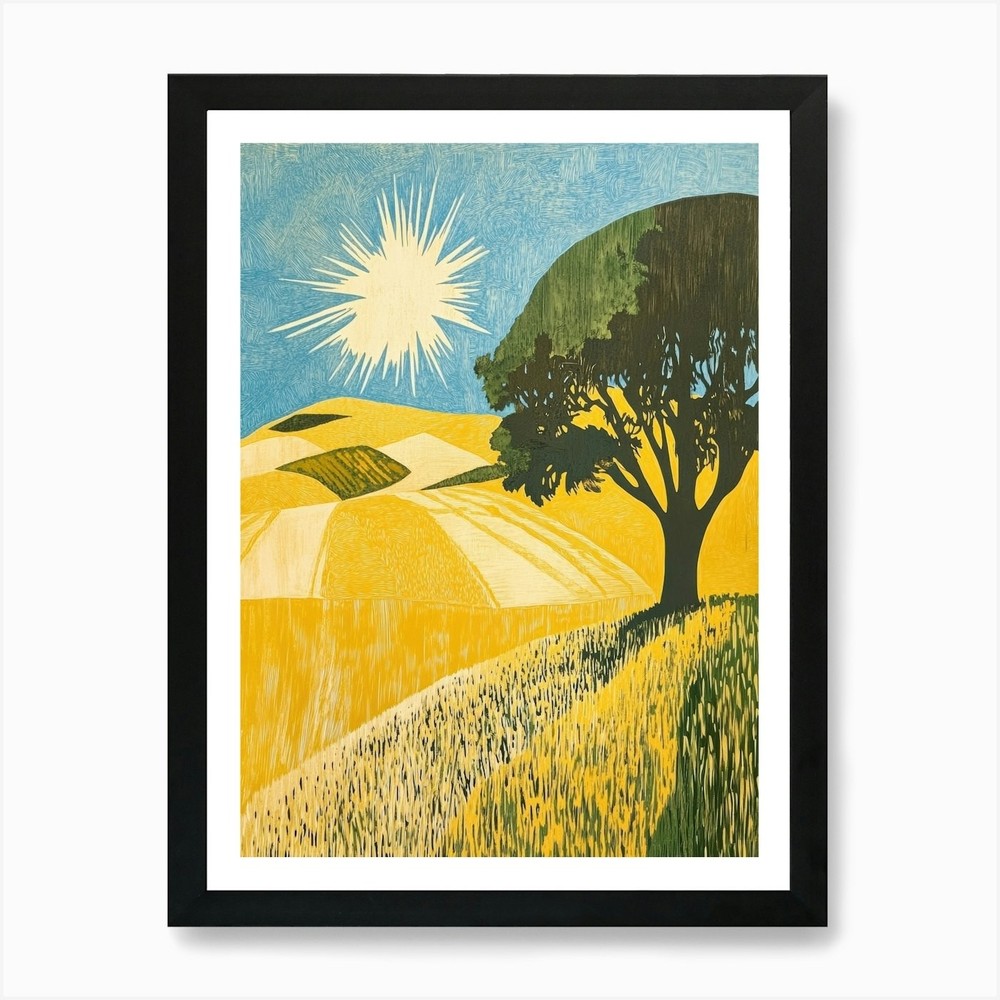 Tree in a Field Framed Wall Art Canvas Print Picture Poster  