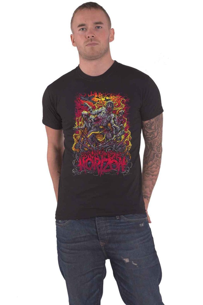 Official Bring Me The Horizon Zombie Army Logo Mens Black Band T-Shirt