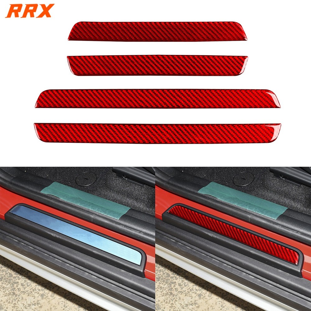 Red Carbon Fiber Interior Door Sill Panel Cover For Mini Cooper Countryman F60