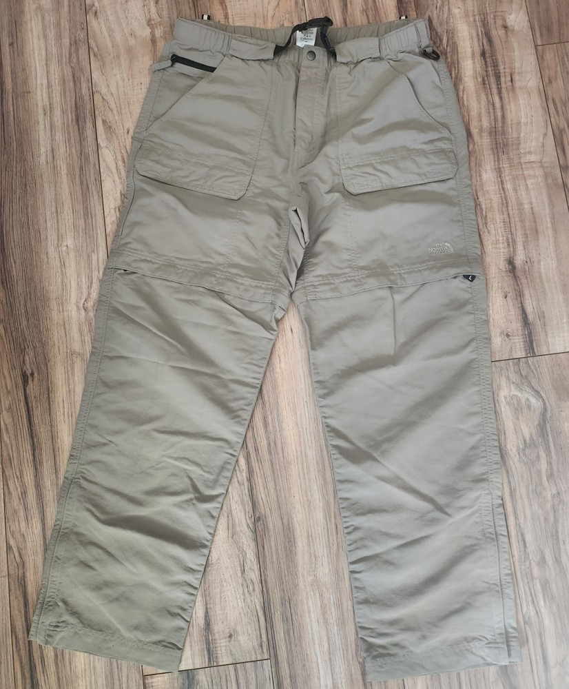 North Face Men's Khaki Convertible Cargo Pants Large