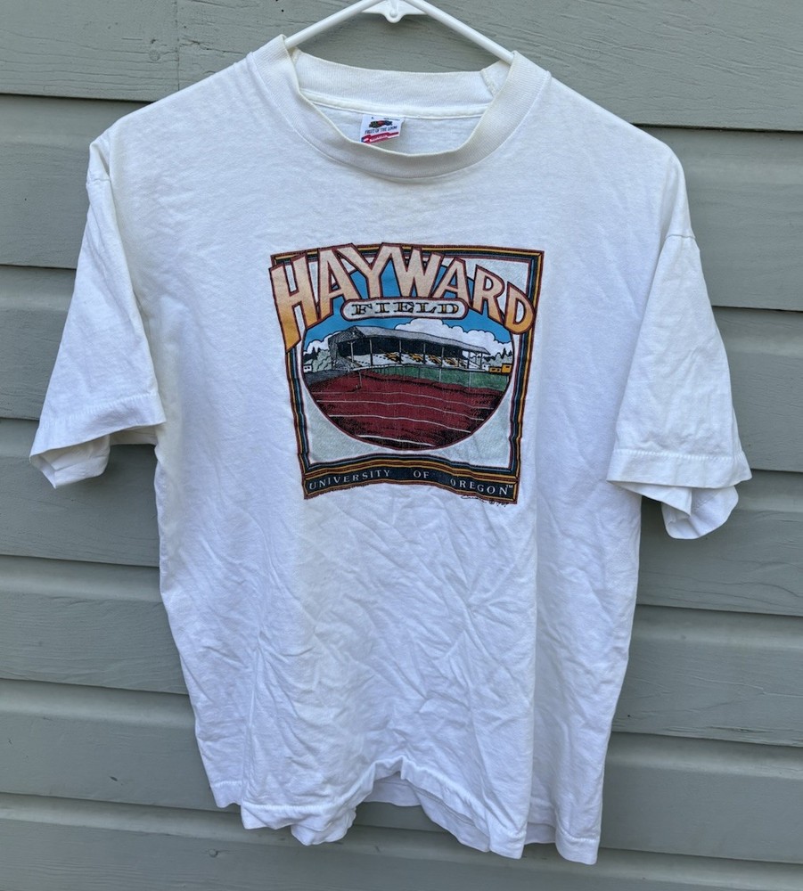 VTG 1989 Hayward Field Eugene Oregon Ducks Track T Shirt Large Fruit Of Loom 80s