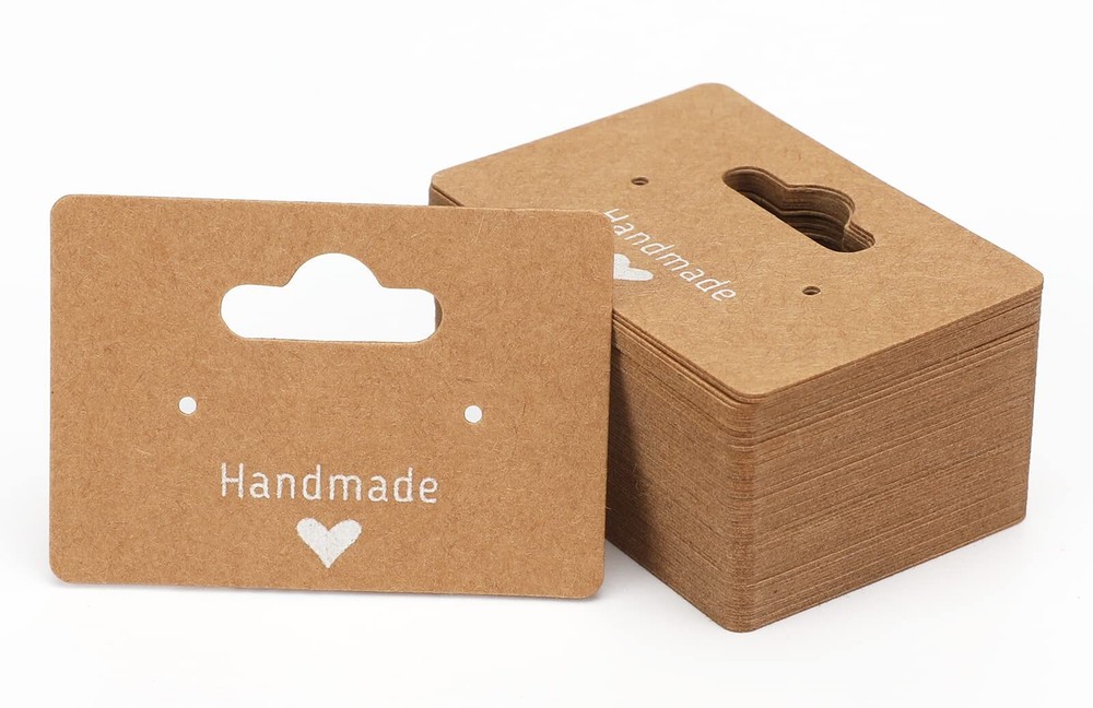 Earring Cards - 100Pcs Kraft Earring Display Holder Cards 2
