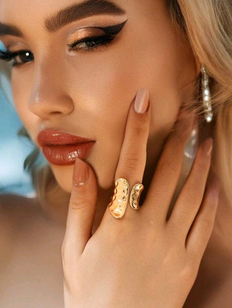 Hammered 14k Gold Vermeil Chunky Thumb Ring for Women’s Birthday Gifts