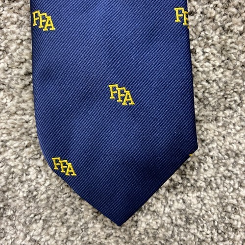 Vintage FFA Tie Navy Blue Gold Logo 100% Polyester Made in USA