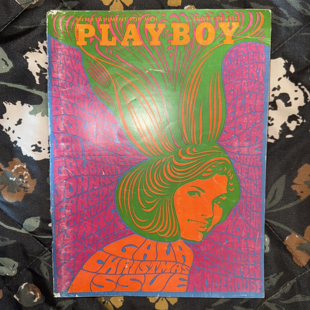 Playboy Magazine December 1967 Vintage Gala Christmas Issue Psychedelic Cover