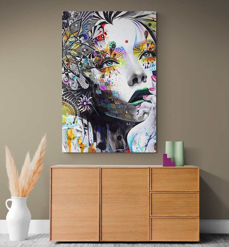 Beautiful Woman abstract Wall Art Canvas Unframed Print Art