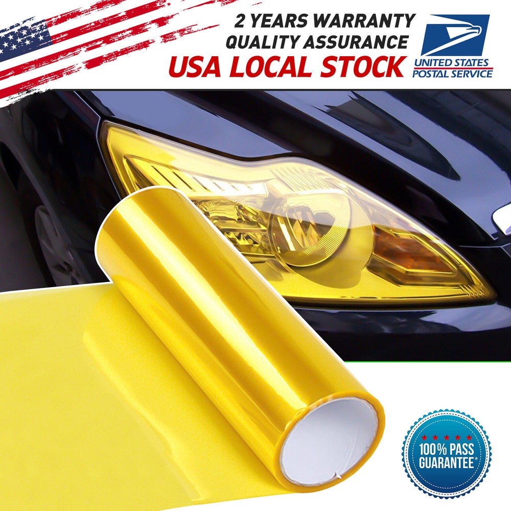 Golden Yellow Taillight Headlight Vinyl Tint Film for Fog Lights