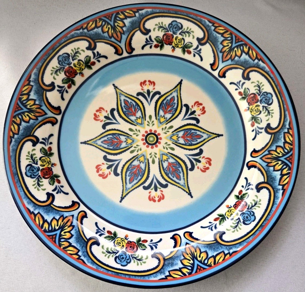 Set Of 2 Euro Ceramica Zanzibar Dinner Plates 10 3/4