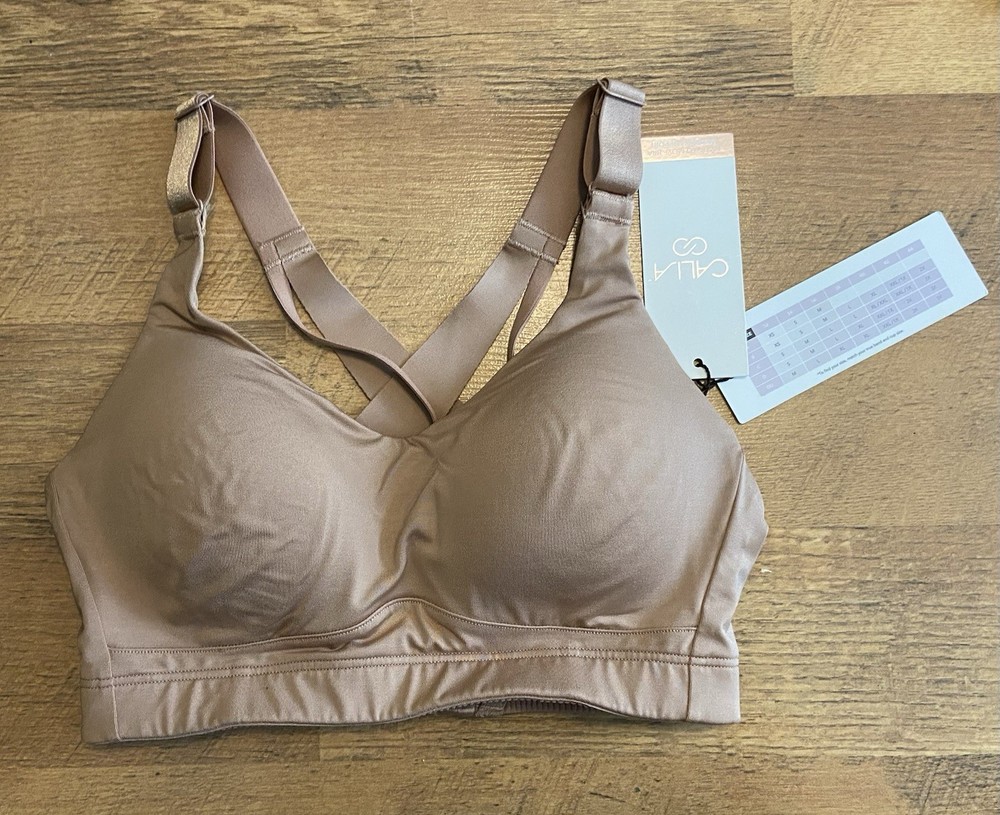 NWT Calia Womens Made To Move XS  Medium Support Sports Bra Light Brown