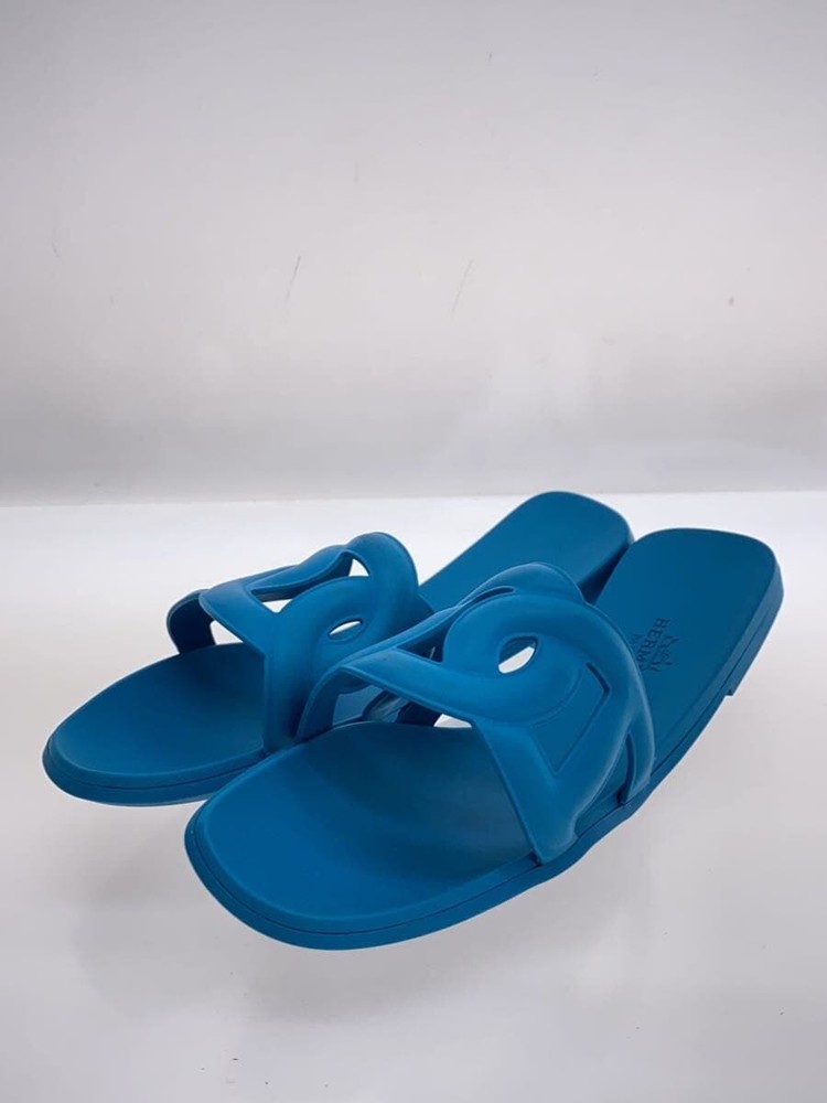 Authentic HERMES Slip-On Sandal Aloha Sandal EU 36 Blue Rubber F/S Used