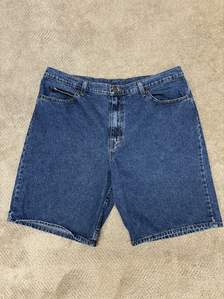 Wrangler Men's Blue Denim Cotton Button 5-Pocket Shorts Flat Front Casual