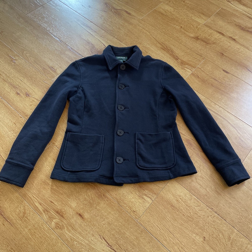 Lauren Ralph Lauren Women’s Jacket Blazer Cotton Blend Button Nautical Navy S