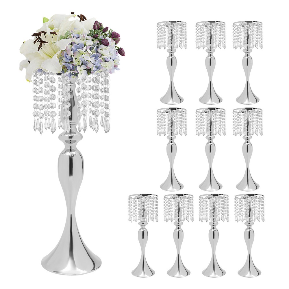 10Pcs Tabletop Crystal Wedding Flower Vase for Banquet Party Decoration USA