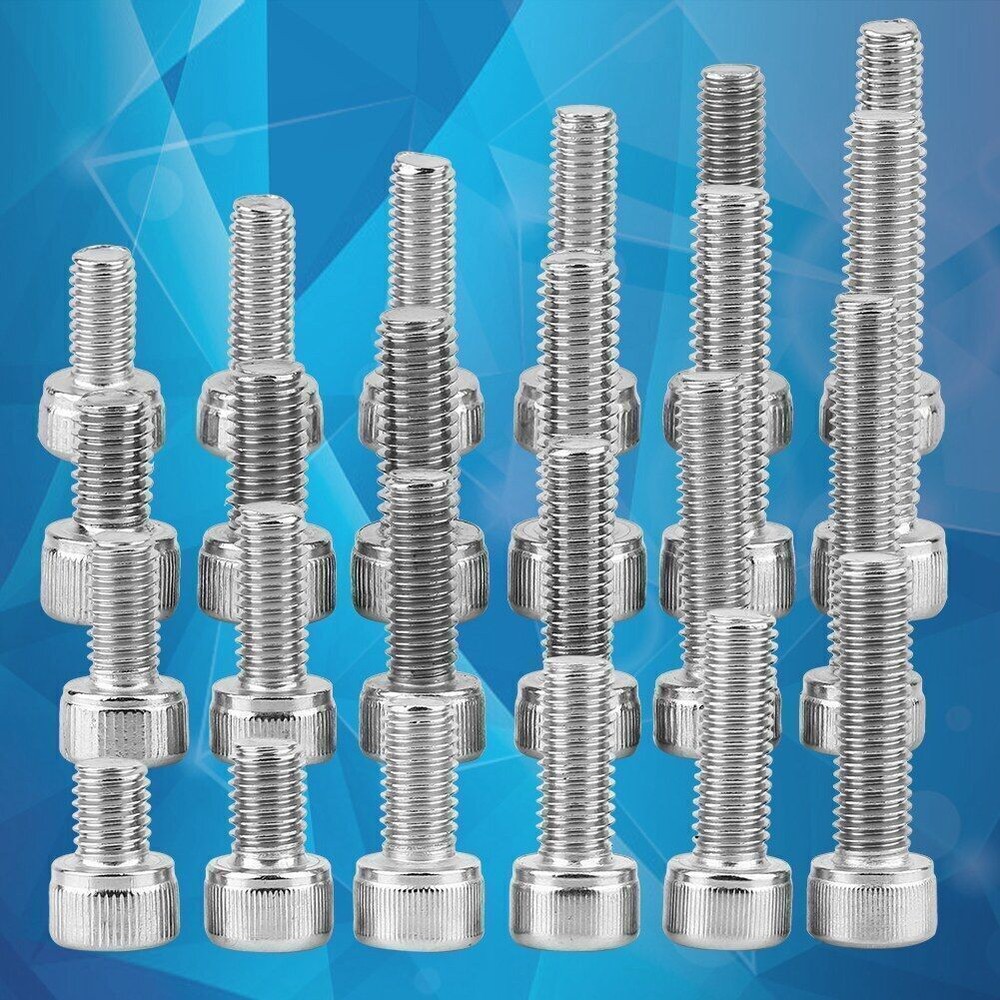 Steel Hex Socket Cap Head Screws with Hex Nut Washers Assortment Home Office
