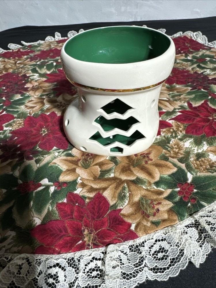Lenox Christmas boot with a tree design candle holder