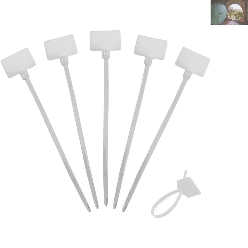 1000 White Labeling Tags with Nylon Zip Ties for Easy Cable Organization