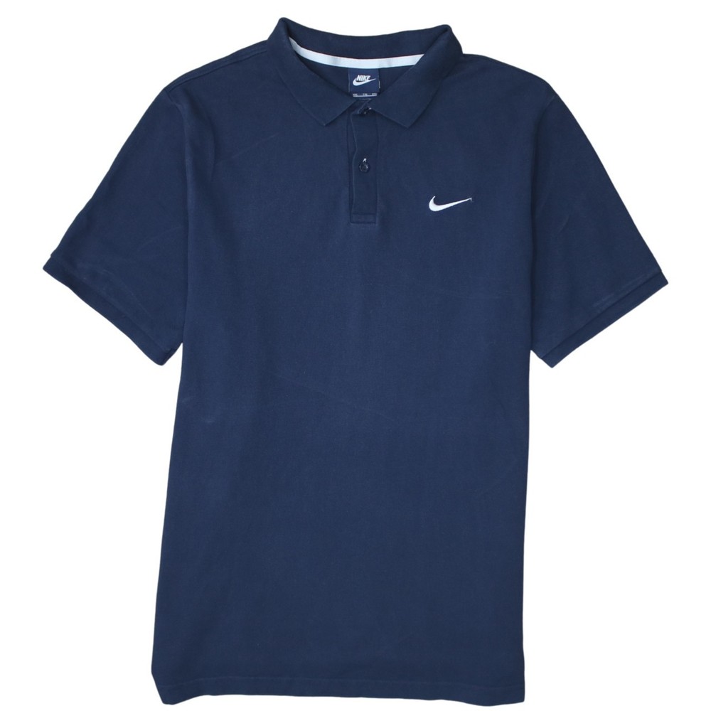 Nike Womens Polo Shirt Navy Blue Cotton Embroidered Swoosh Short Sleeve XXL
