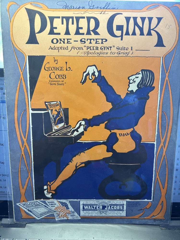 Ragtime Sheet Music PETER GINK by George Cobb
