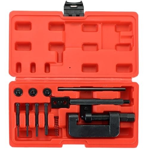 Chain Breaker Tool Kit, 13Pc Motorcycle Chain Breaker and Riveting Repair Tool K