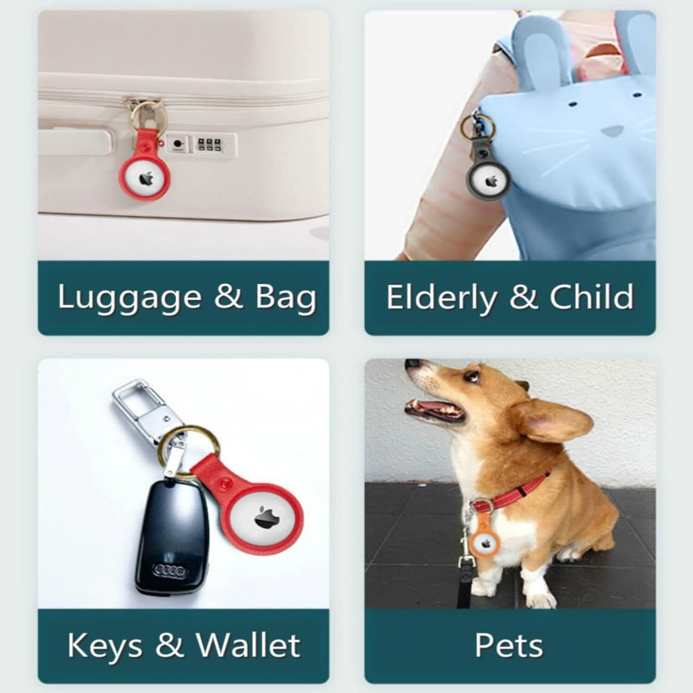 Airtag 2-Pack Keychain Case in TPU & Faux Leather for Apple AirTags