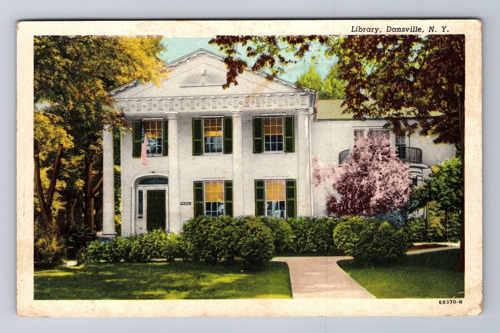 Dansville NY-New York, Library, c1948 Antique Vintage Souvenir Postcard