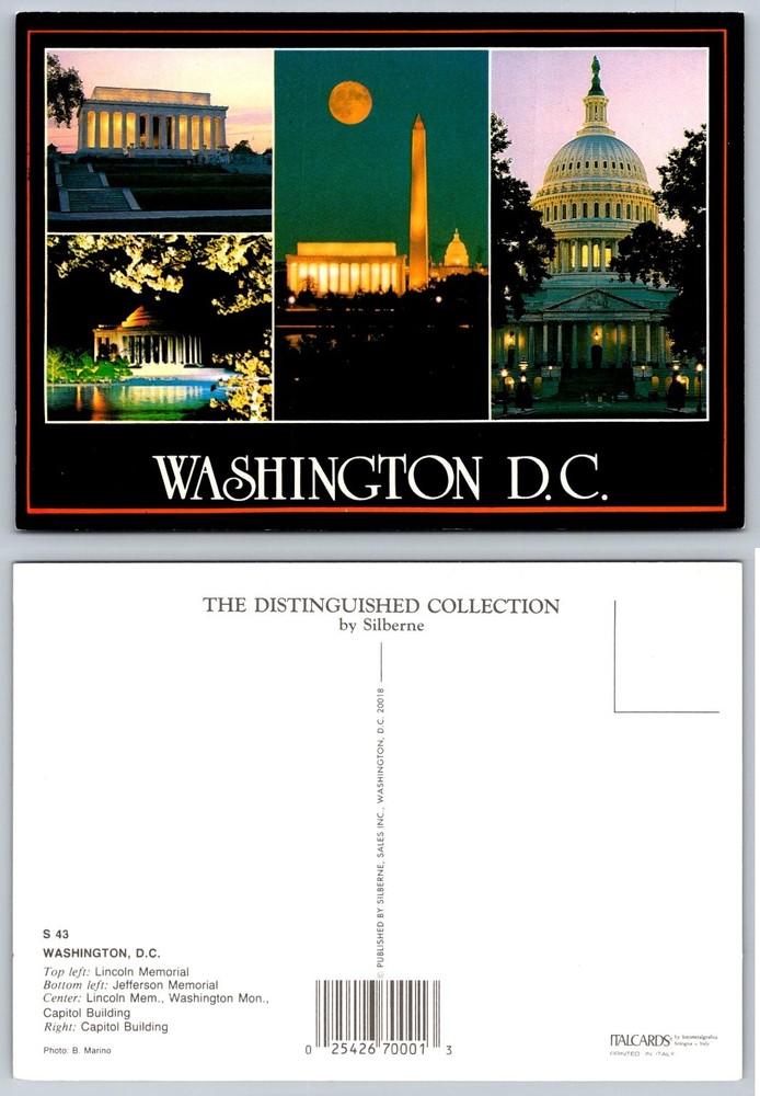 Washington D.C. Multi-View Postcard Lincoln Memorial Capitol Monument