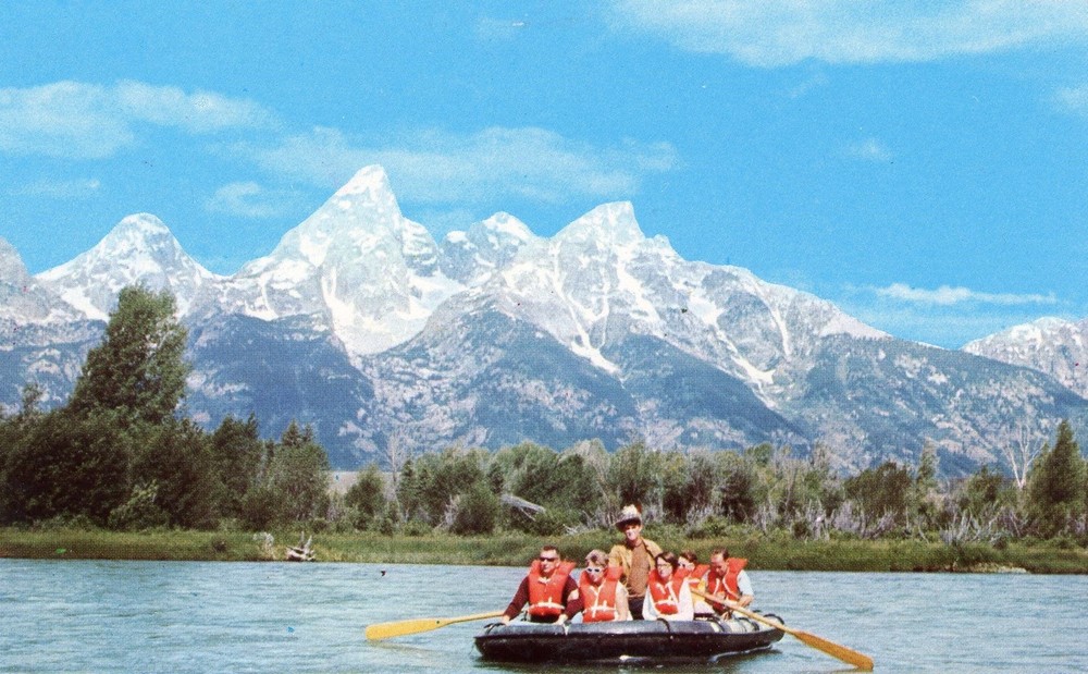 Snake River Float Trip, Grand Tetons, Jackson Hole, Wyoming --POSTCARD