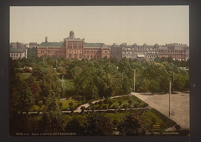 Photo:Riga Latvia Polytechnic Building 1890s Photochrom Print