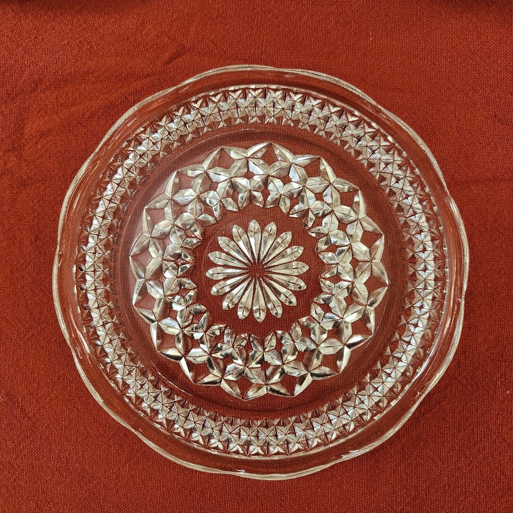 ANCHOR HOCKING WEXFORD DIAMOND POINT SCALLOPED EDGE 6” PLATE you pick