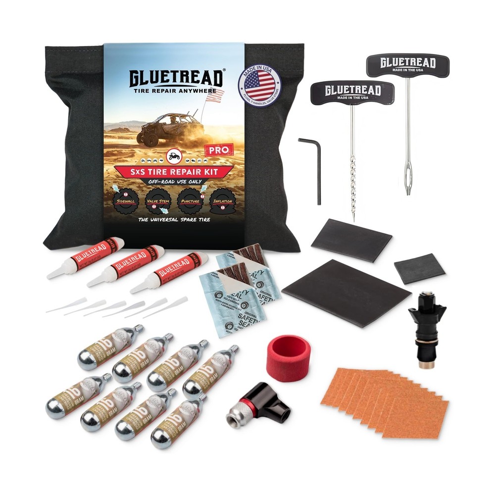 GlueTread SxS Pro Ultimate Off-Road Tire Repair Kit with Essential Tools