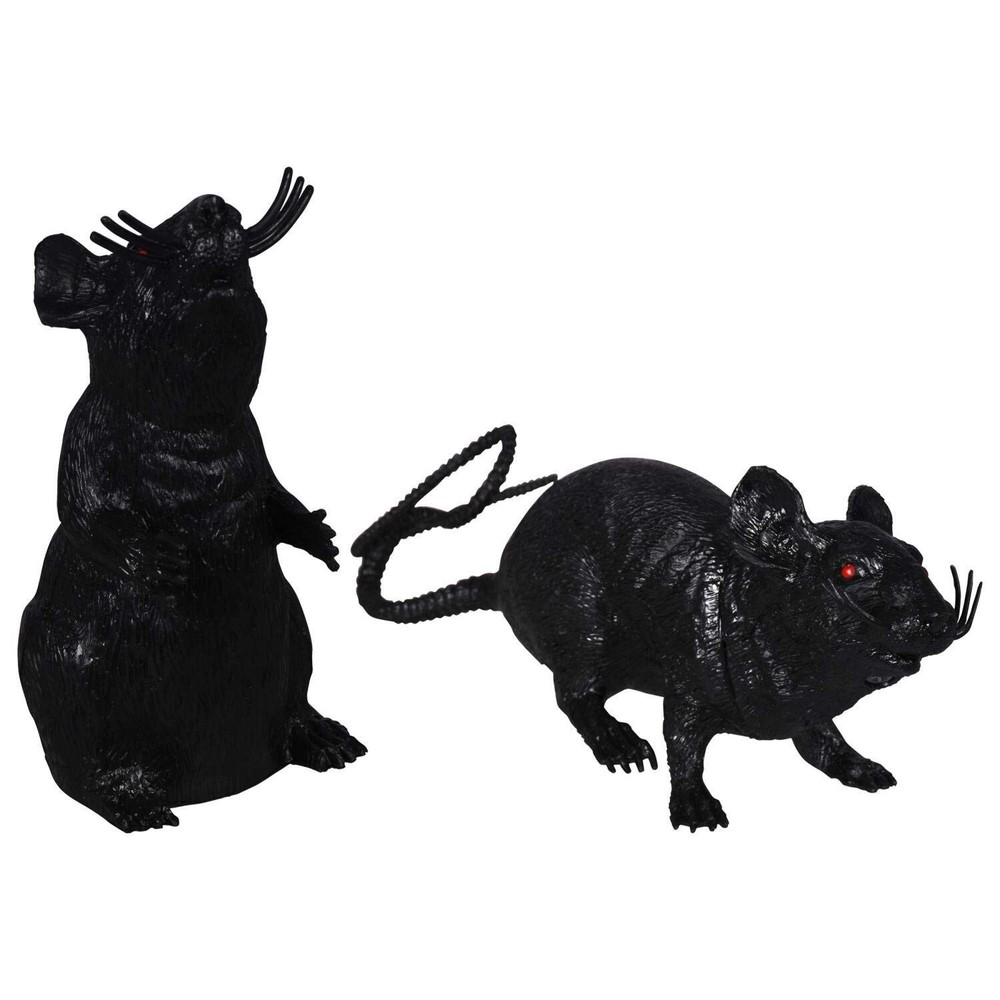 Greenbrier Plastic Squeezable Squeaking Rats Spooky Scary Creepy Halloween Decor