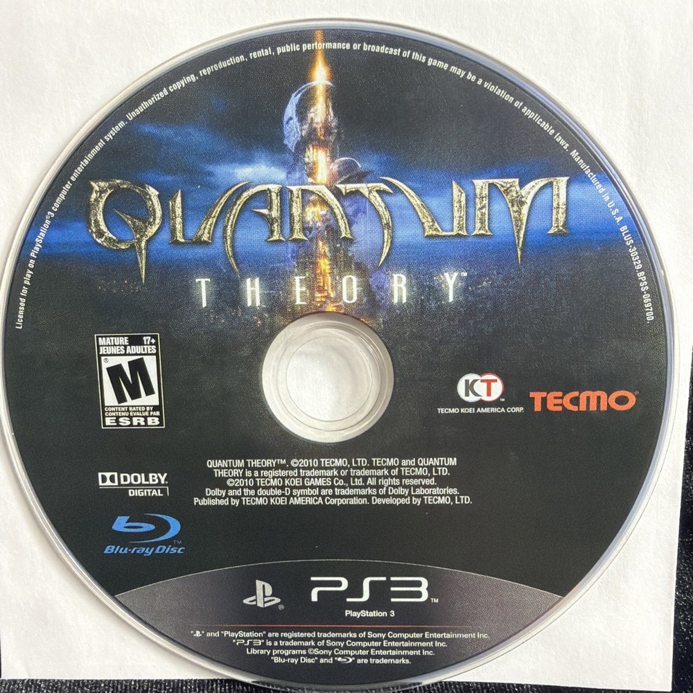 Quantum Theory (Sony PlayStation 3, 2010) Disc Only With Case