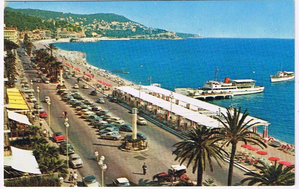 France Postcard Nice La Promenade des Anglais English et le Mont Boron