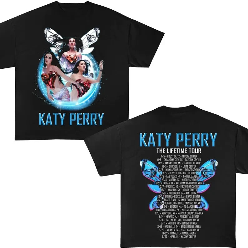 Katy Perry The Lifetimes Tour 2025 Album Unisex Cotton T-Shirt S-5XL