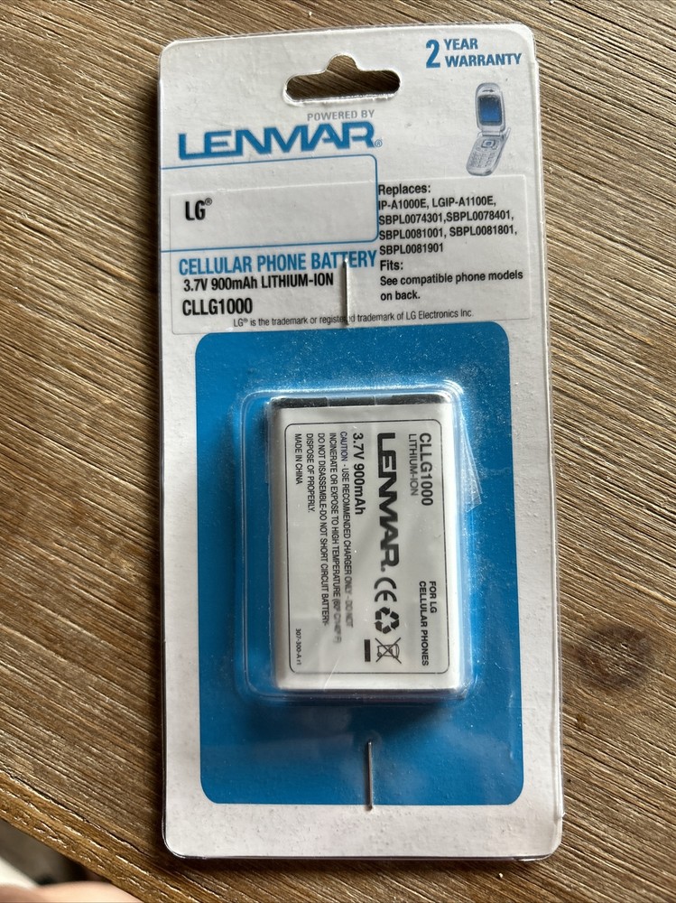 Lenmar CLLG1000 Cell Phone Battery Lithium Ion 3.7V 900mAh New Sealed