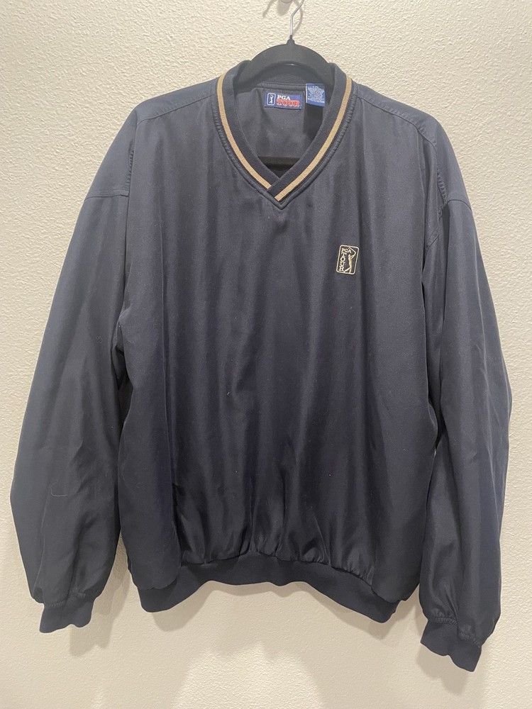 Vintage PGA Tour Embroidered Mens Large Windbreaker Golf Pullover Classic