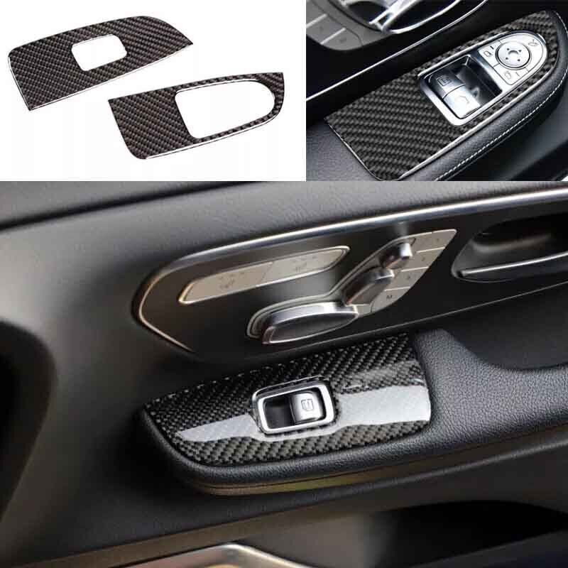 2017~20 Trim For Benz V~Class Real Carbon Fiber Window Door Lock Control Switch