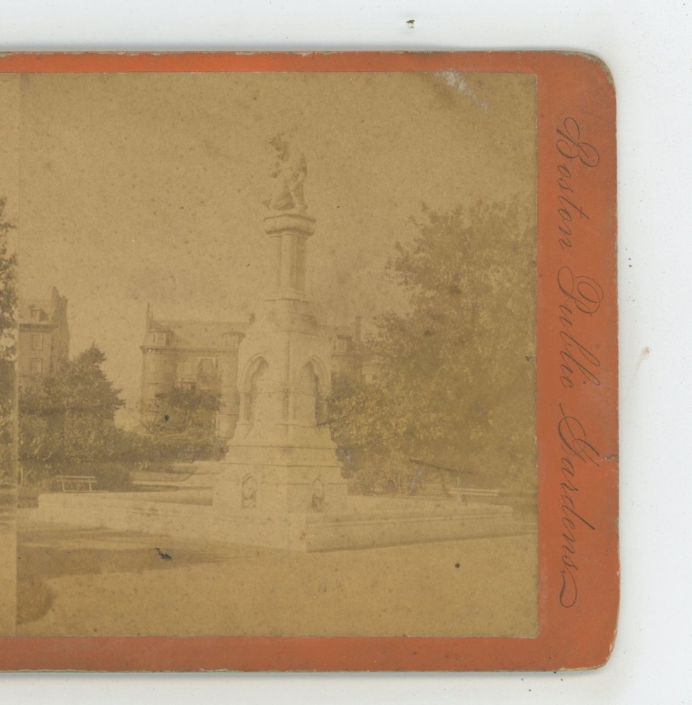 Boston Public Garden Ethel Monument MA Massachusetts Union Stereoview