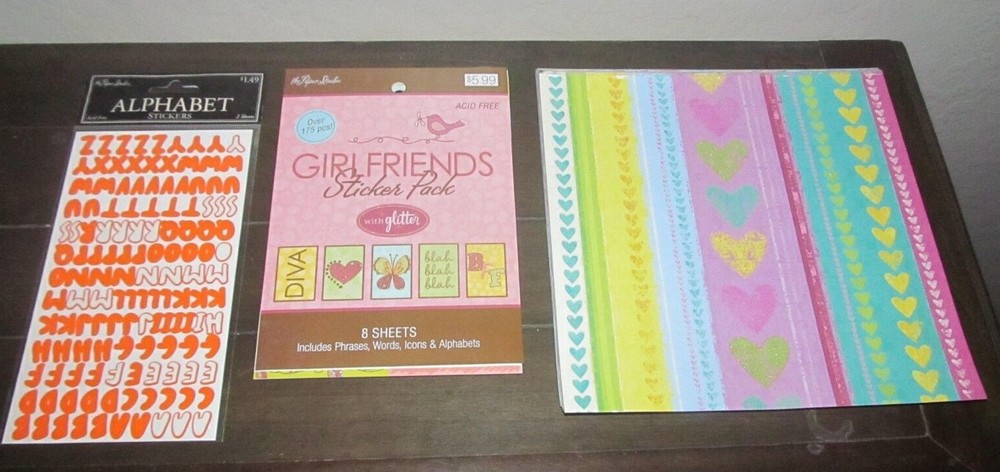 Acid Free Alphabet Girlfriend Stickers 8 x 8 Paper Scrapbooking Supplies Lot-image