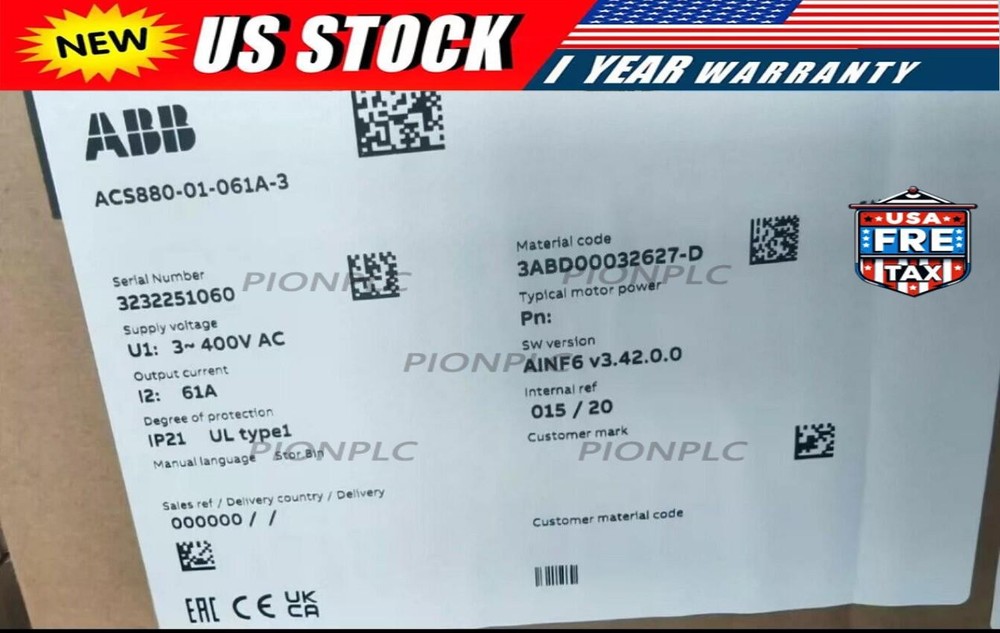 ACS880-01-061A-3 Brand New ABB Frequency Converter Fast Shipping 1pc US Free TAX