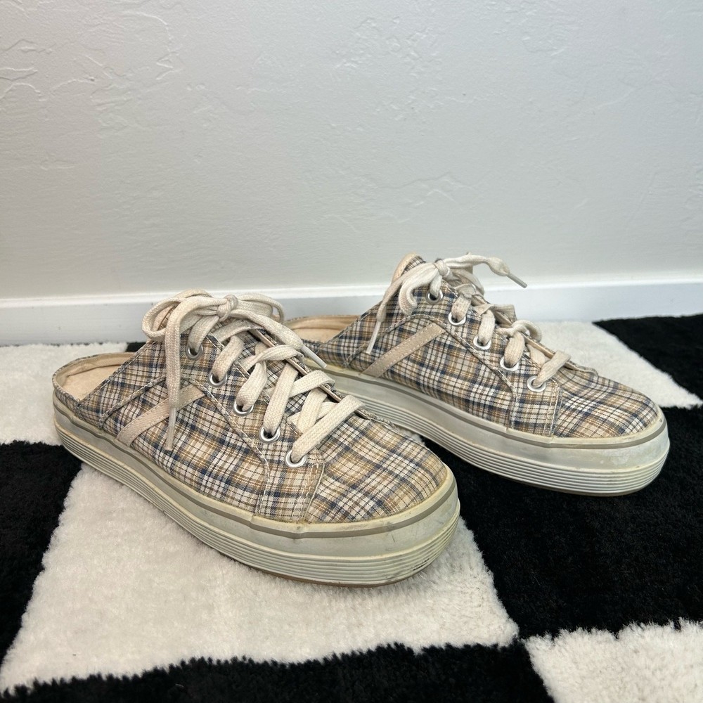 Plaid mule sneakers!